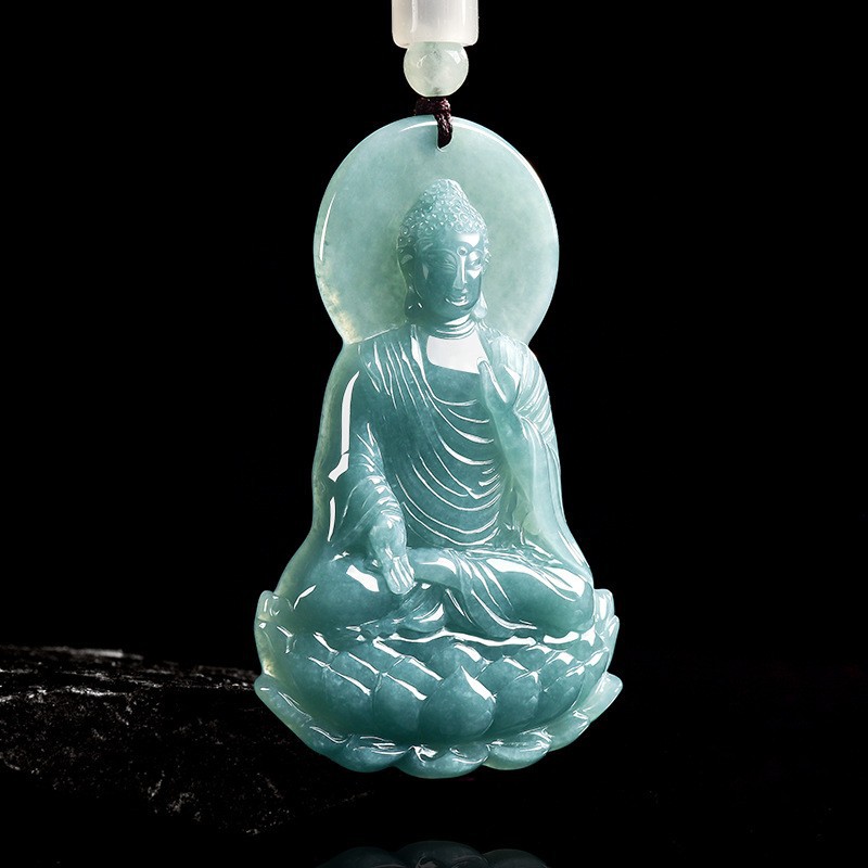 Jewelry & Watches Company - Natural Burmese Jadeite Buddha Pendant Necklace