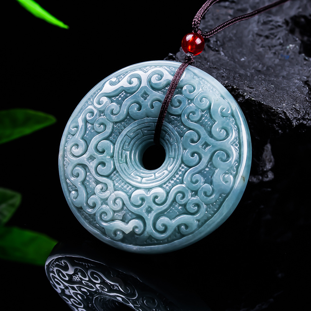 Jewelry & Watches Company - Natural Burmese Jadeite Flower Pendant Necklace