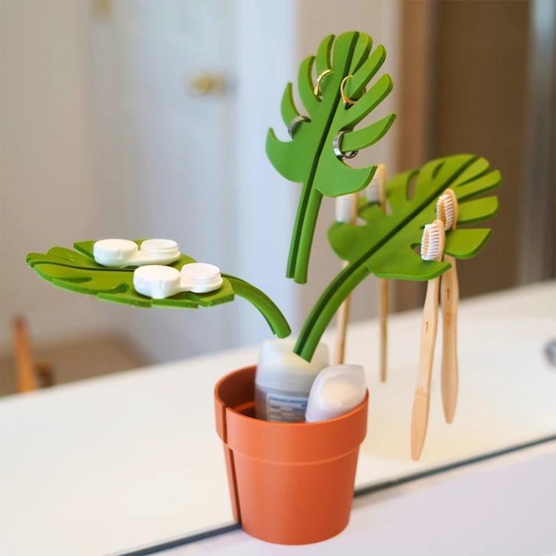 Jewelry Like Watches - 【Nice】Mirror Monstera Bathroom Organizer Mirror Jewelry