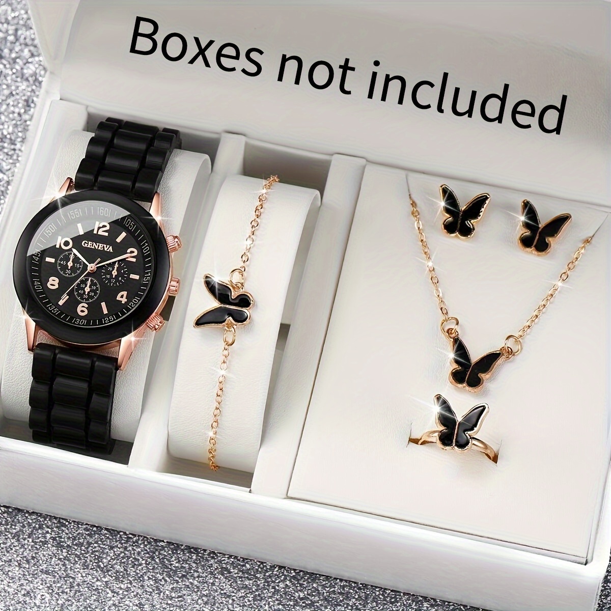 Jewelry Like Watches - 6PCS/Set Women's Watch Casual Silicone Band