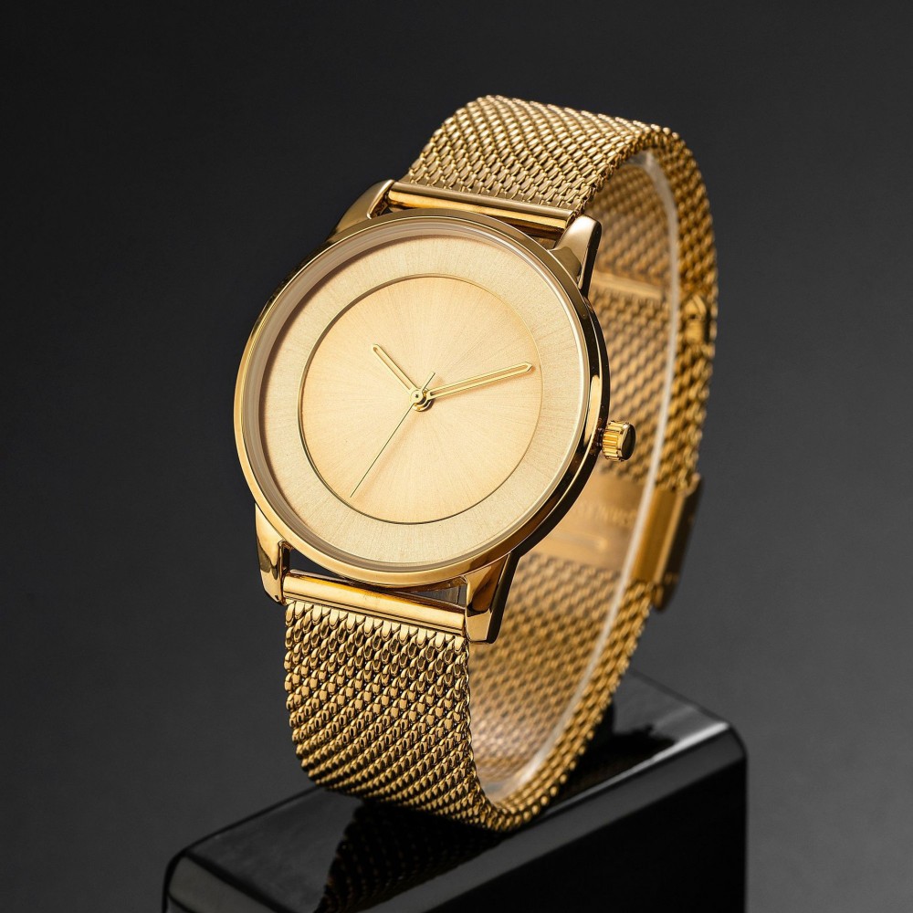 Jewelry Watches Luxury - Luxury Golden Minimal Round Men Watch