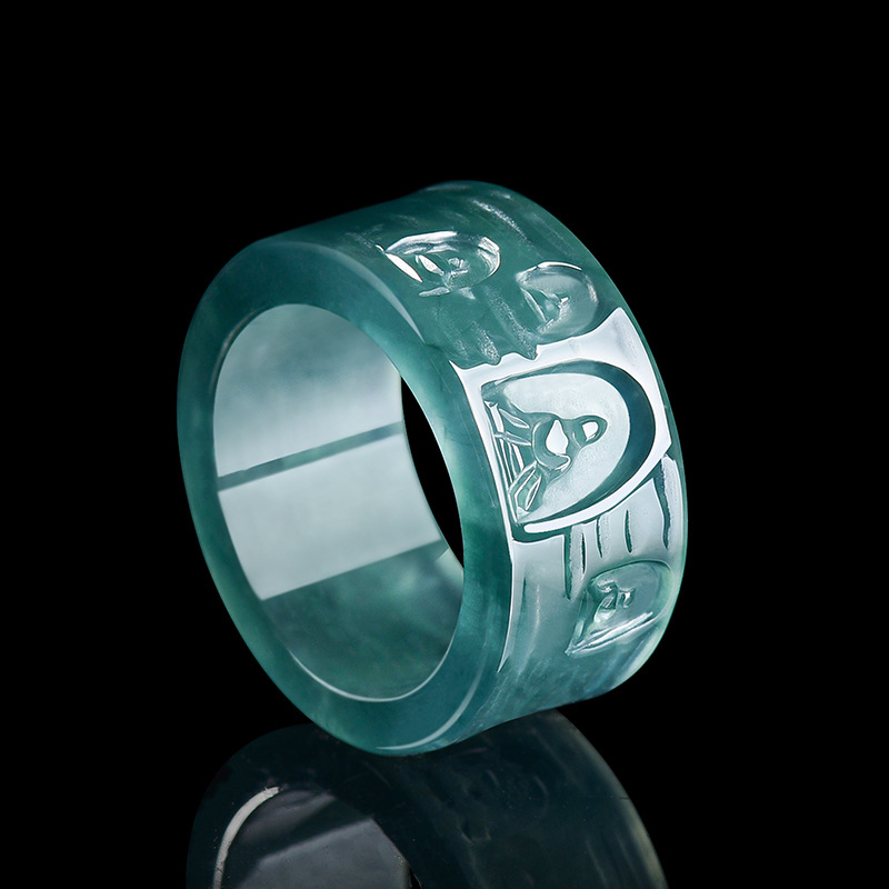 Jewelry & Watches Company - Natural Burmese Jadeite Buddha Ring Luxury