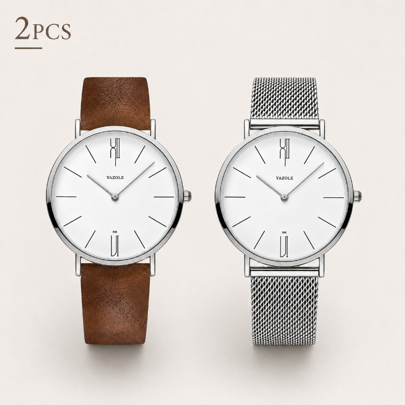 YAZOLE Couple Watch 2Pcs Fashi - Jewelry Watches Luxury recension och pris