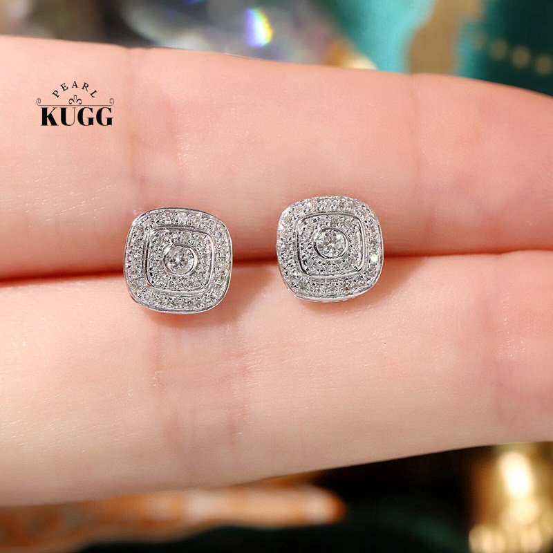 KUGG 100% 18K White Gold Earri - Diamond Stud Earrings recension och pris