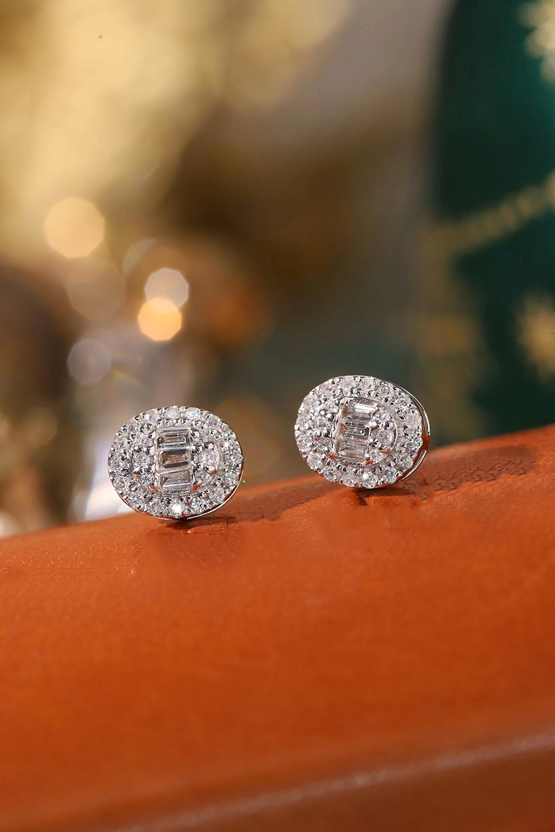 LUOWEND 100% 18K White Gold Ea - Diamond Stud Earrings recension och pris