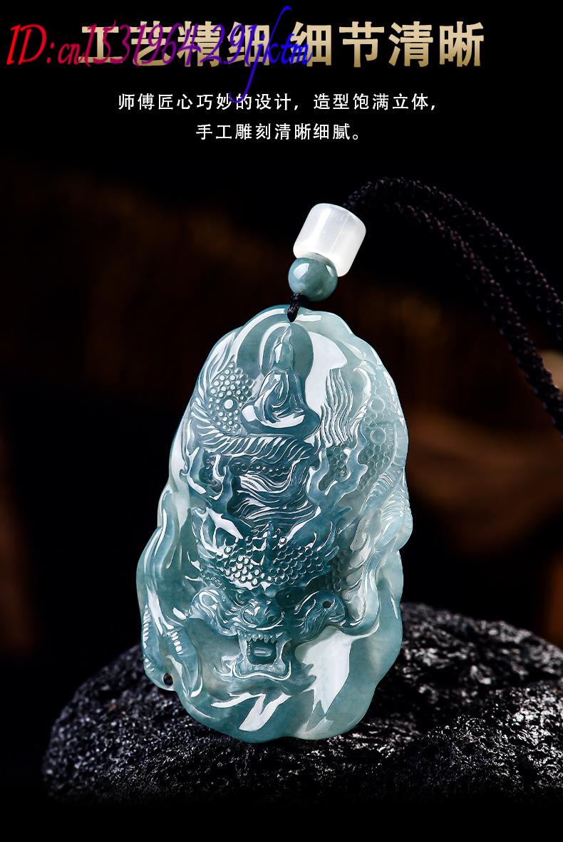 Natural Burmese Jadeite Dragon - Necklace Pendant recension och pris