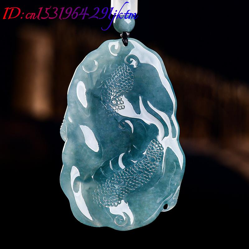 Natural Burmese Jadeite Dragon - Necklace Pendant recension och pris