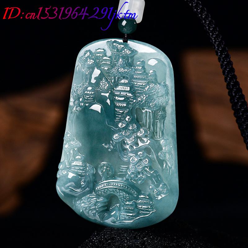 Natural Burmese Jadeite Scener - Necklace Pendant recension och pris