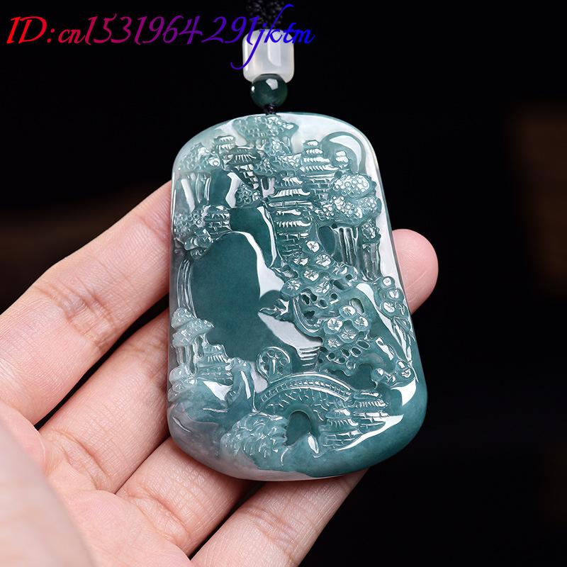 Natural Burmese Jadeite Scener - Necklace Pendant recension och pris