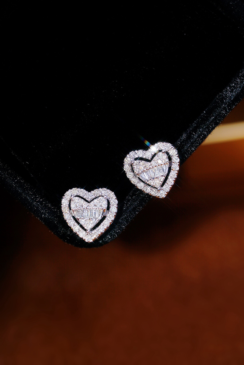 LUOWEND 100% 18K White Gold Ea - Diamond Stud Earrings recension och pris