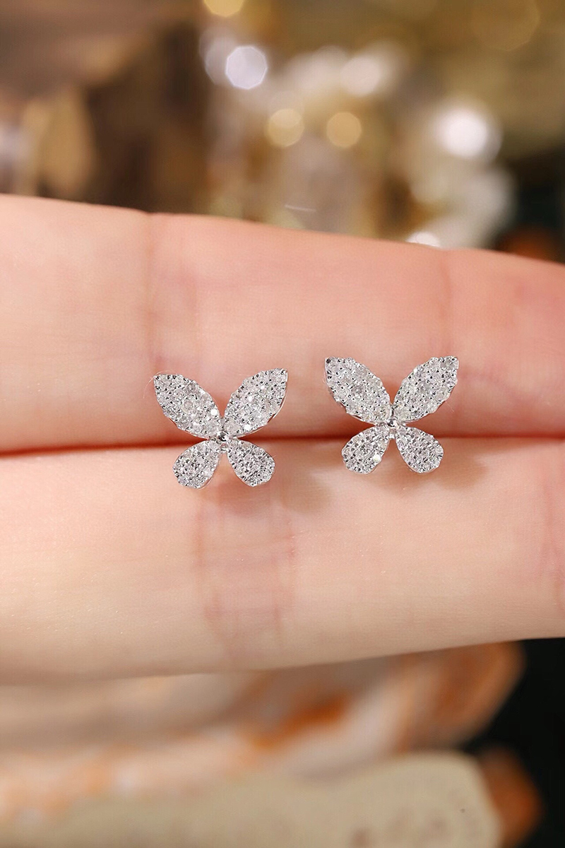 LUOWEND 100% 18K White Gold Ea - Diamond Stud Earrings recension och pris