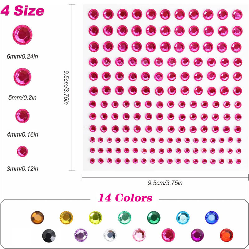 Self Adhesive Rhinestone Gem S - Diamond Stud Earrings recension och pris