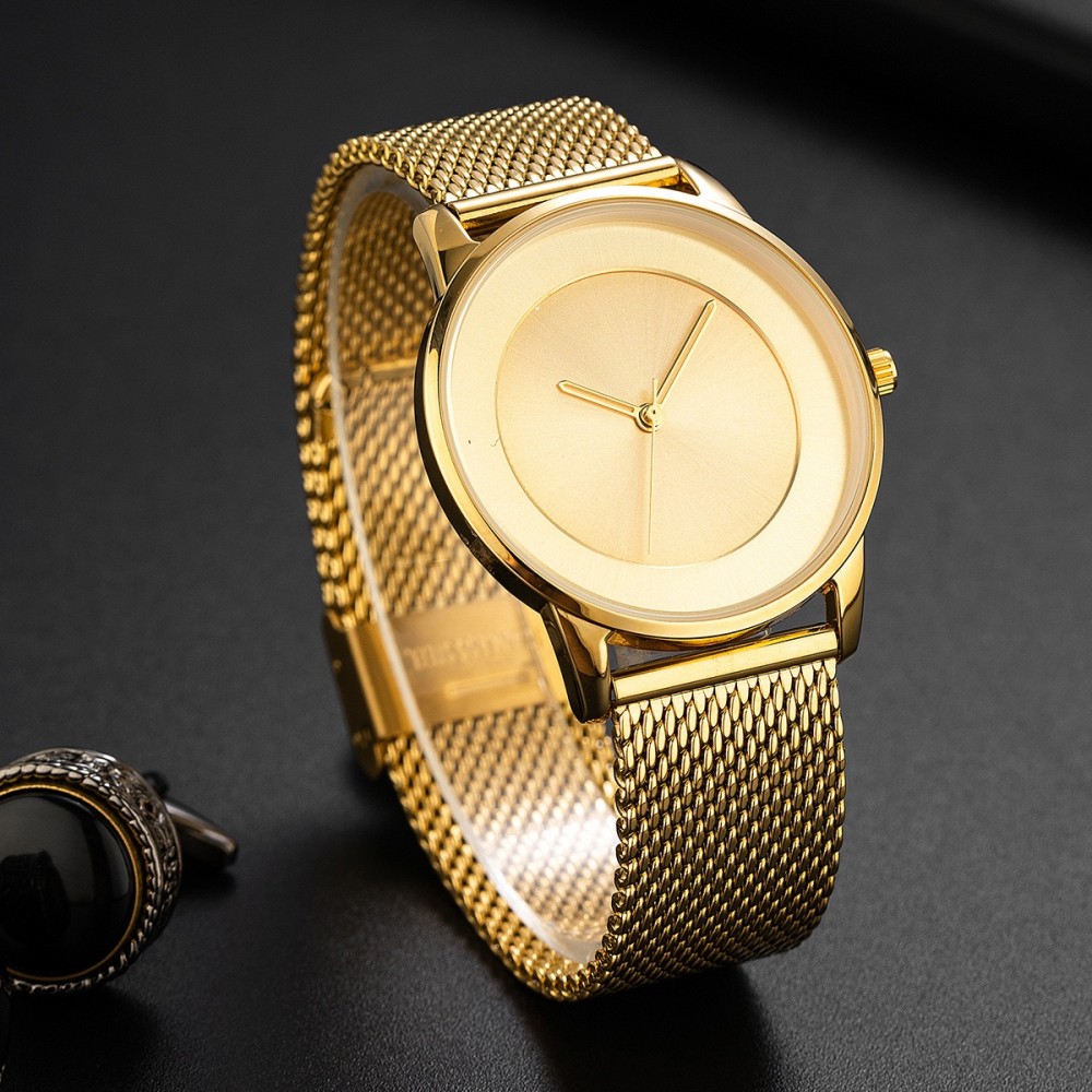 Luxury Golden Minimal Round Me - Jewelry Watches Luxury recension och pris