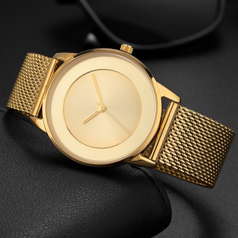 Luxury Golden Minimal Round Me - Jewelry Watches Luxury recension och pris