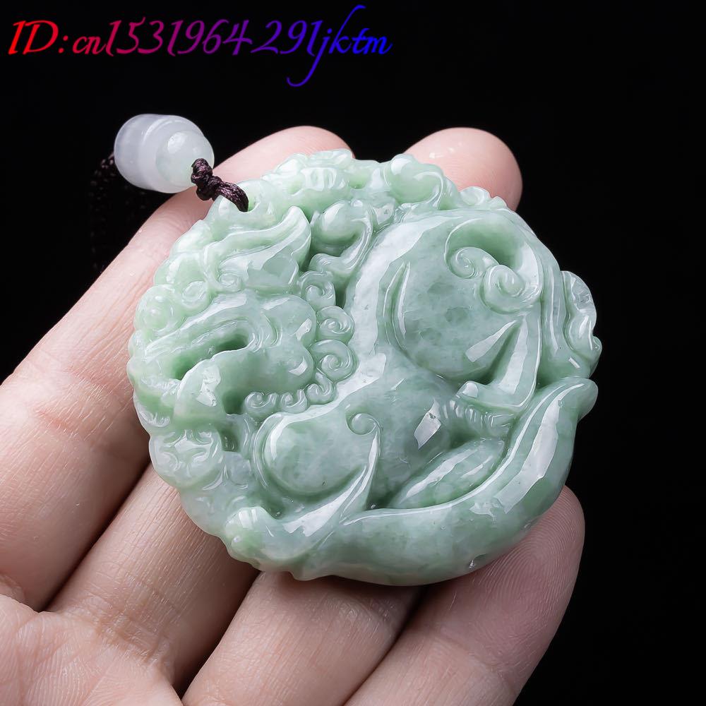 Natural Myanmar Jadeite Pixiu  - Necklace Pendant recension och pris