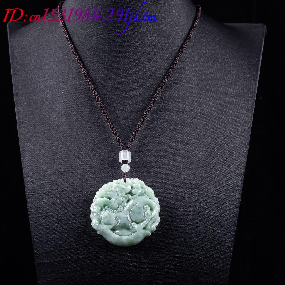 Natural Myanmar Jadeite Pixiu  - Necklace Pendant recension och pris